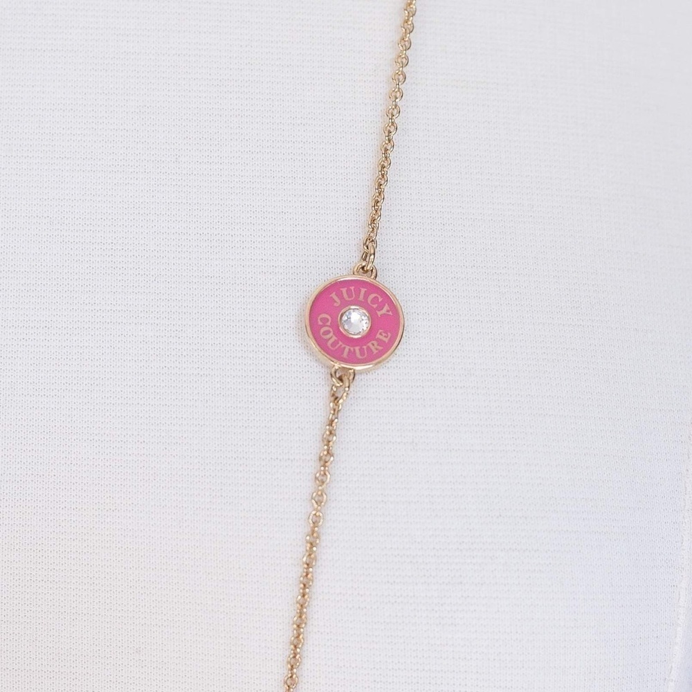 Juicy Couture Pink Long Disc Necklace NWT - Picture 4 of 8